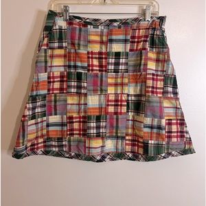 LL Bean women’s plaid skirt multicolored